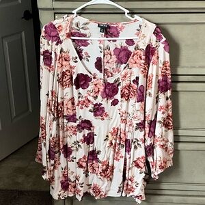 Torrid Pink and Purple Floral Blouse